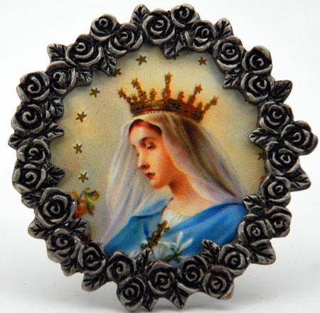 Queen of Heaven Mini Pewter Frame #MPF-QH1