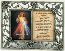 The Divine Mercy with Chaplet Pewter Frame #23DPF-DM