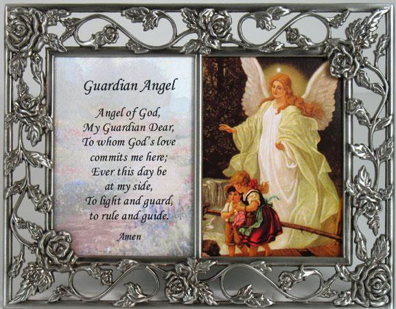 Guardian Angel Pewter Frame with prayer #23DPF-GA