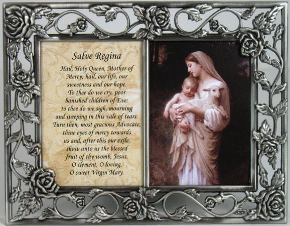 L'Innocence  Double Rose Pewter Frame with prayer #23DPF-IN
