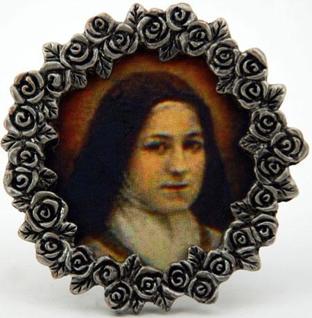 St Therese Mini  Pewter Frame #MPF-STTD