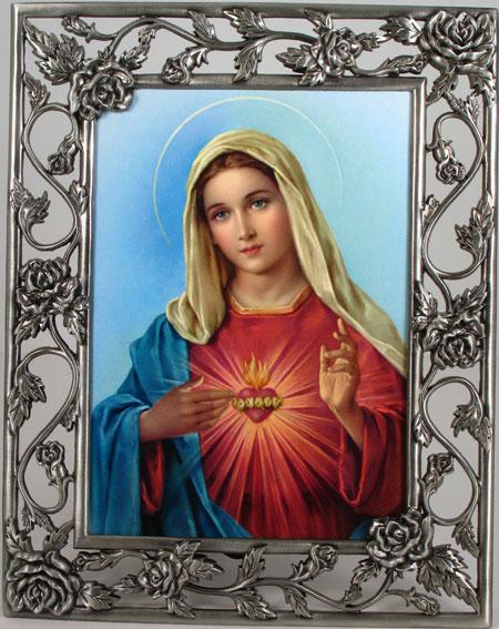 Immaculate Heart 5x7 Rose Pewter Frame #57PF-IHM5