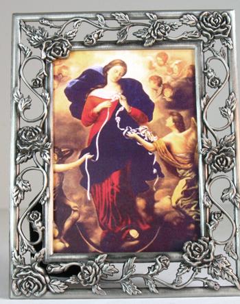Our Lady Undoer of Knots 5x7 Pewter Frame #57PF-OLK