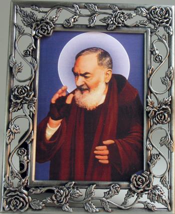 Padre Pio Pewter Frame #57PF-PP3