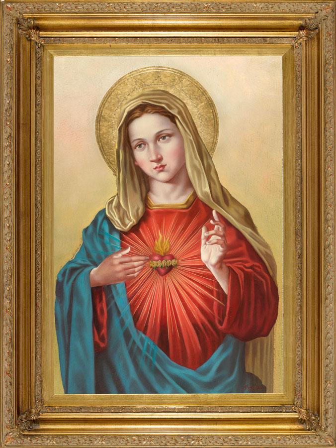 Immaculate Heart of Mary Oil Canvas Painting #2636-IHM10