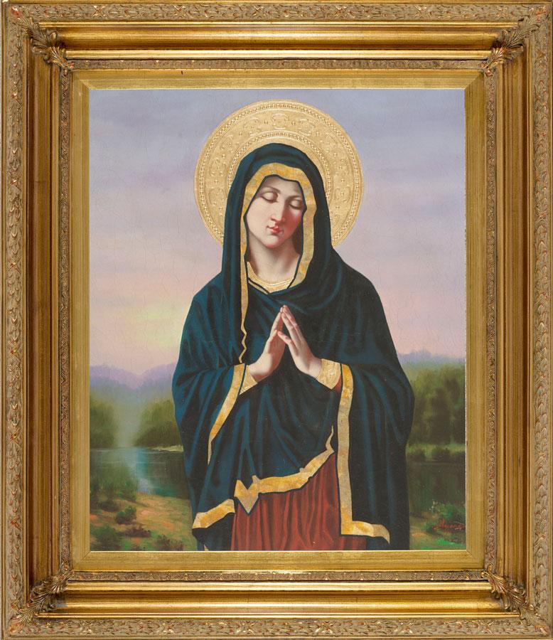 Our Lady in Prayer Oil Canvas Painting #2623-OLP2