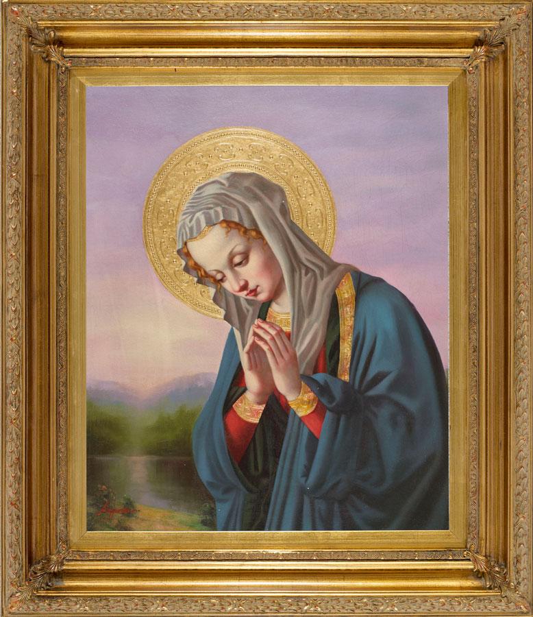 Madonna in Prayer Oil Canvas Painting #2636-MP2