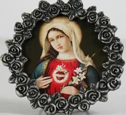 Immaculate Heart of Mary Mini Pewter Frame #MPF-IHM7