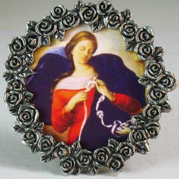 Our Lady Undoer of Knots Mini Pewter Frame #MPF-OLK