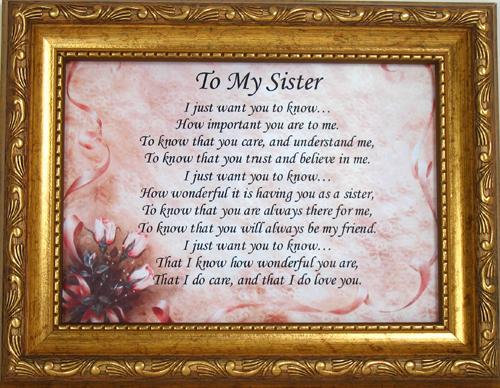 To My Sister 5x7 Plaque #57F-S