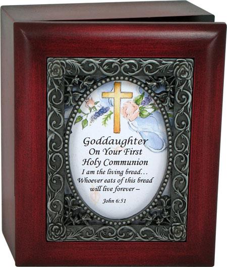 Goddaughter First Communion 4x5 Keepsake Box #SJBX-COM2-GD