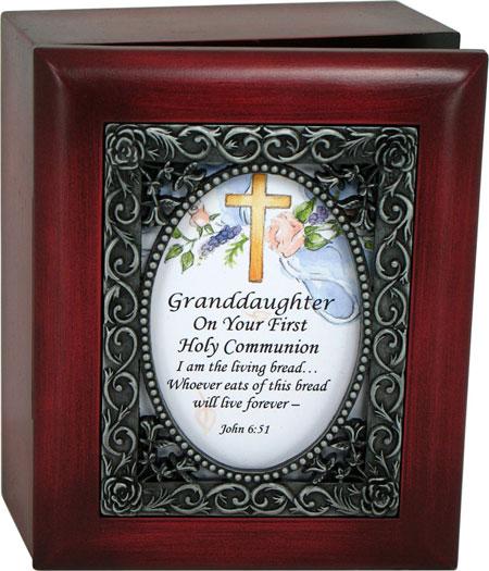 Granddaughter First Communion 4x5 Keepsake Box #SJBX-COM2-GRD