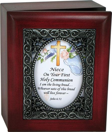 Niece First Communion 4x5 Keepsake Box #SJBX-COM2-N