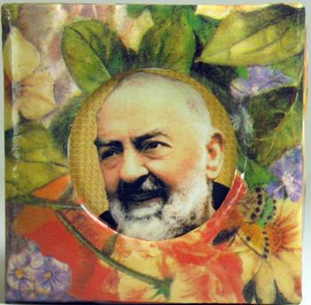 Padre Pio Floral Paper Box #SPBX-PP
