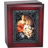 Our Lady of the Rosary 4x5 Keepsake box SJBX-OLR